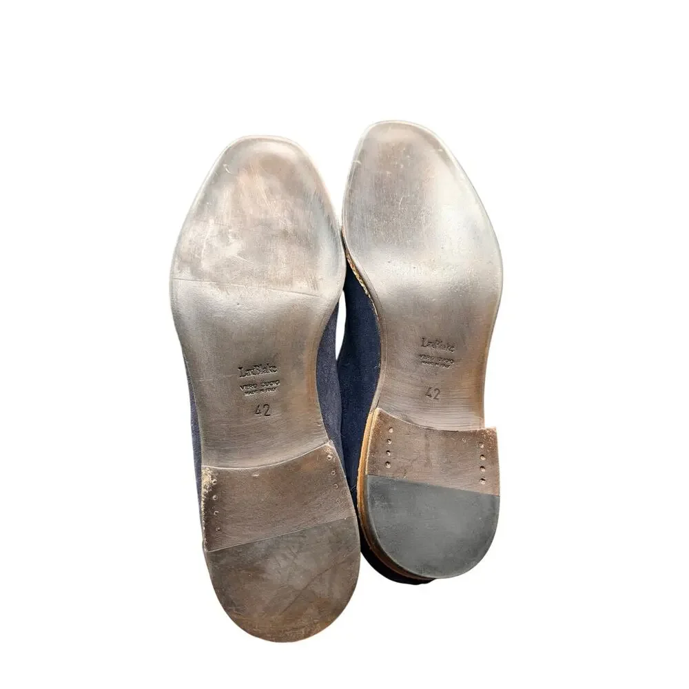 J. Wilton Blue Suede Loafers EU 42 US 9 Made in Italy Vero Cuoio